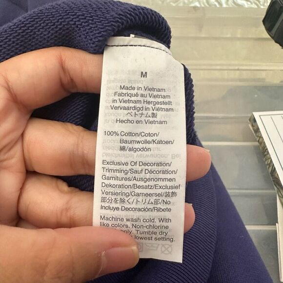 J.CREW Anchor Terry sweatshirt in original cotton Navy Blue Women’s Medium - Picture 5 of 7